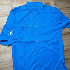 Game Guard Shirt Mens Medium Blue 1023 Short Sleeve Fishing Outdoors‎ Sleeve Hit